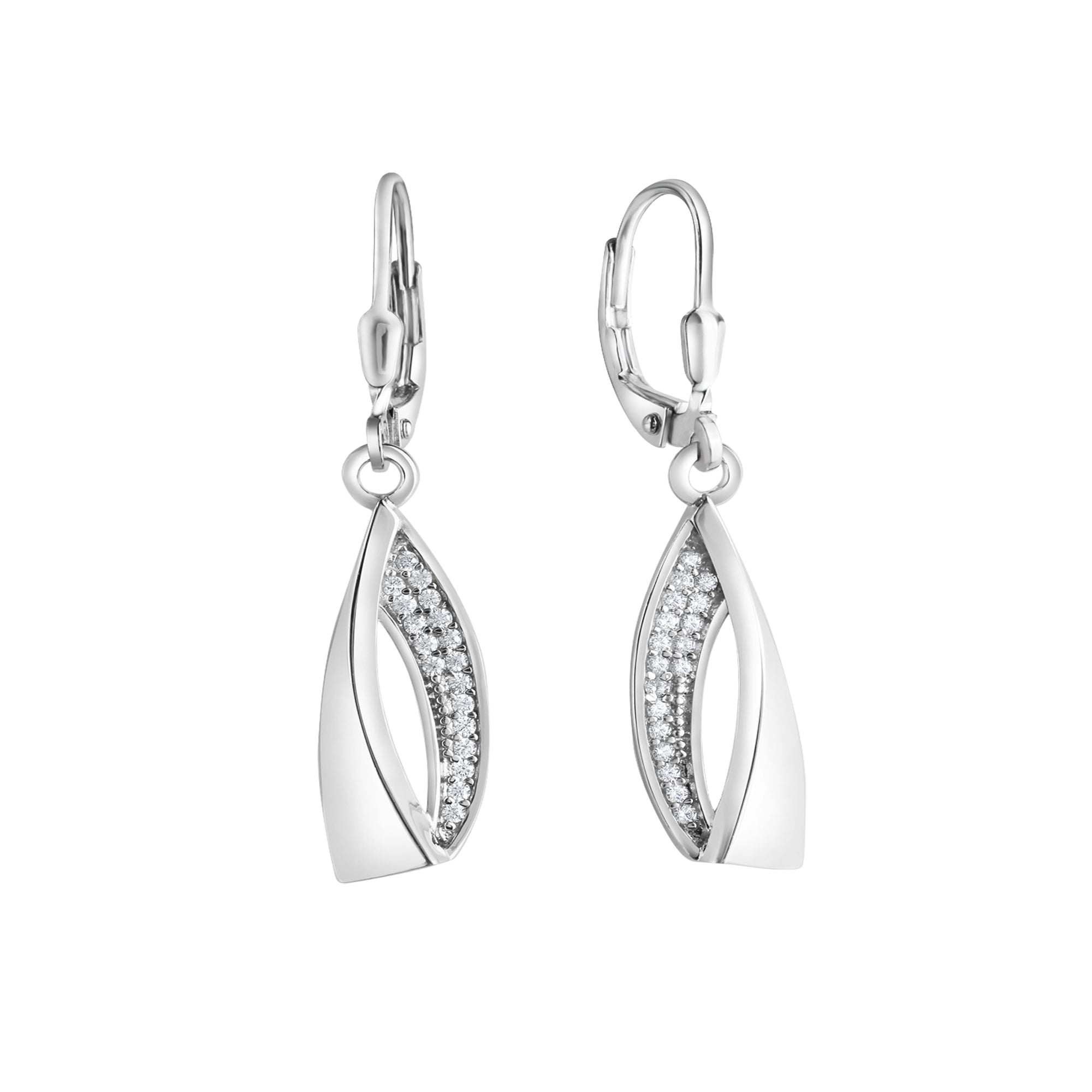Ohrhänger 925-Sterling Silber rhodiniert Zirkonia