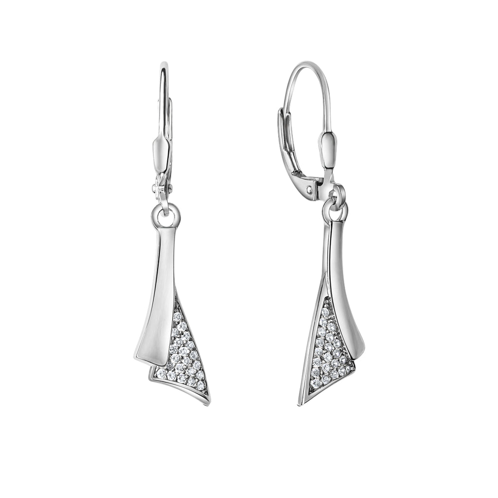 Ohrhänger 925-Sterling Silber rhodiniert Zirkonia