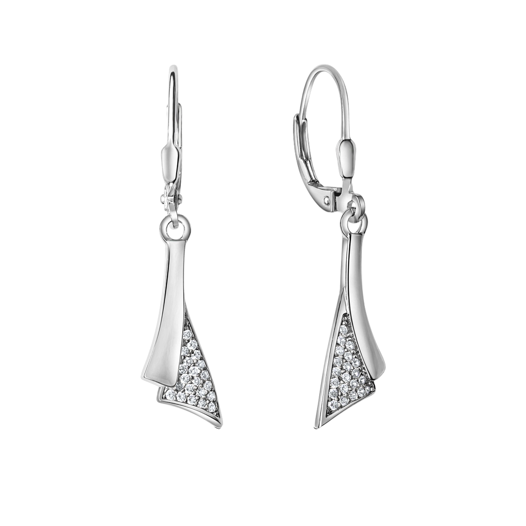 Ohrhänger 925-Sterling Silber rhodiniert Zirkonia