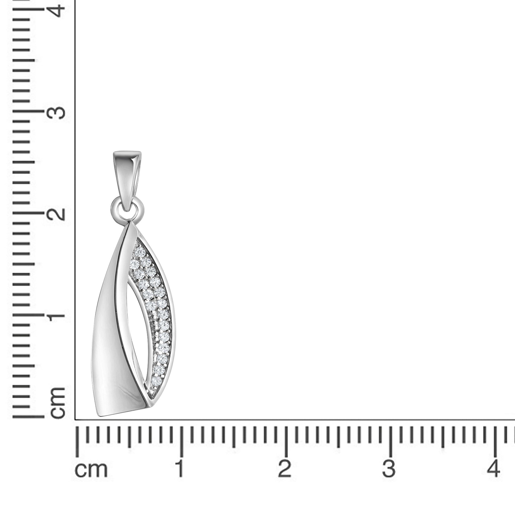 Anhänger 925-Sterling Silber rhodiniert Zirkonia