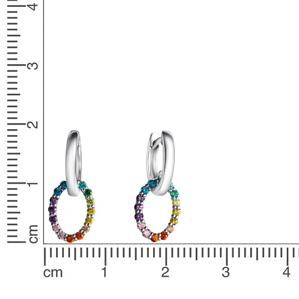 Creolen 925-Sterling Silber rhodiniert Zirkonia