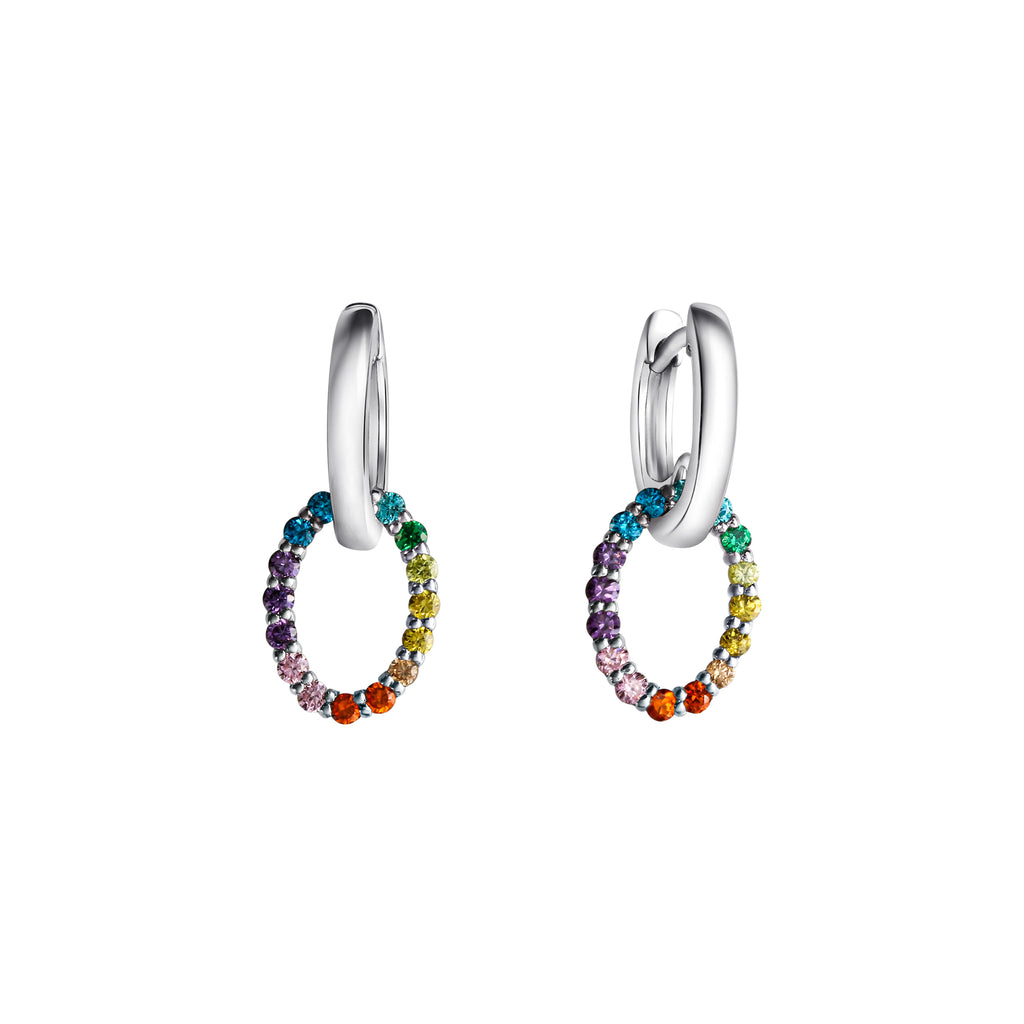 Creolen 925-Sterling Silber rhodiniert Zirkonia