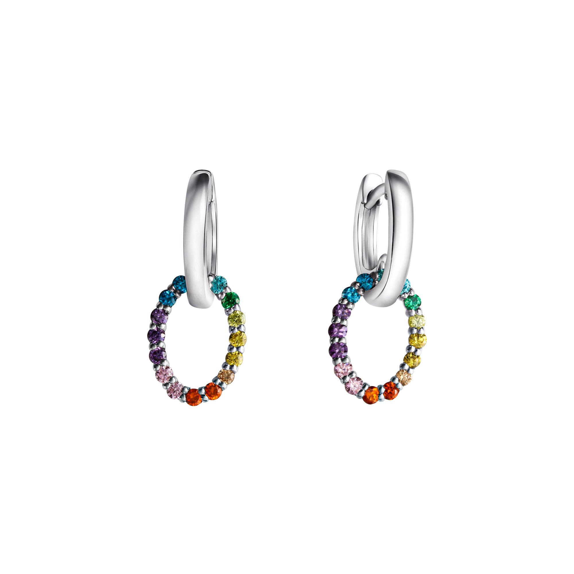 Creolen 925-Sterling Silber rhodiniert Zirkonia