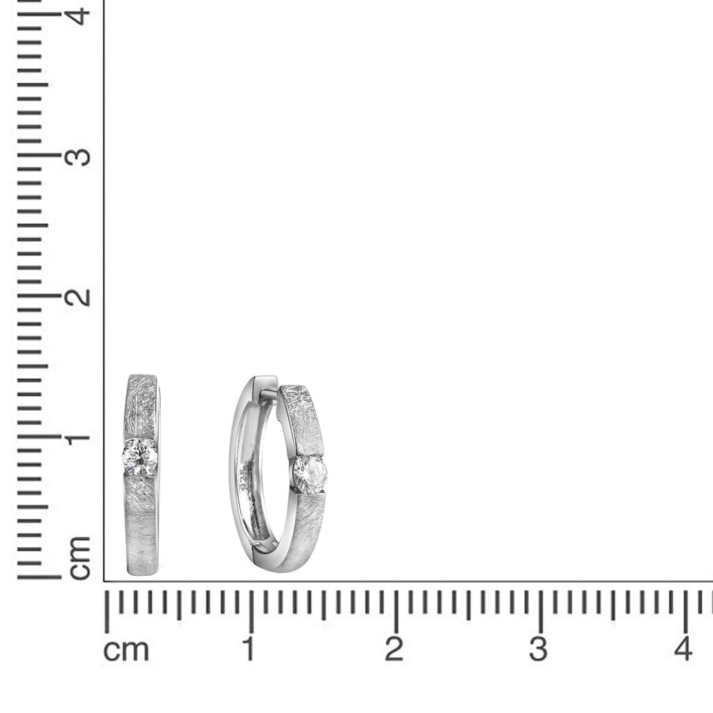 Klappcreolen 925-Sterling Silber rhodiniert Zirkonia