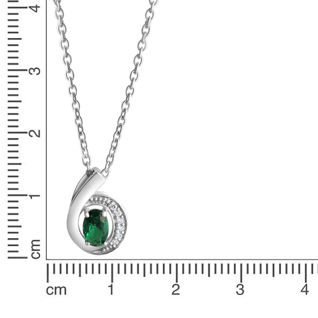 Anhänger mit Kette 925-Sterling Silber rhodiniert Zirkonia