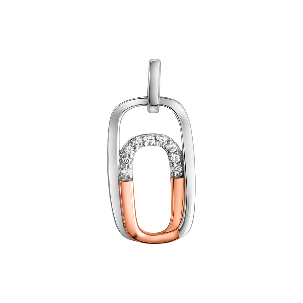Anhänger 925-Sterling Silber rhodiniert teilweise rose vergoldet Zirkonia