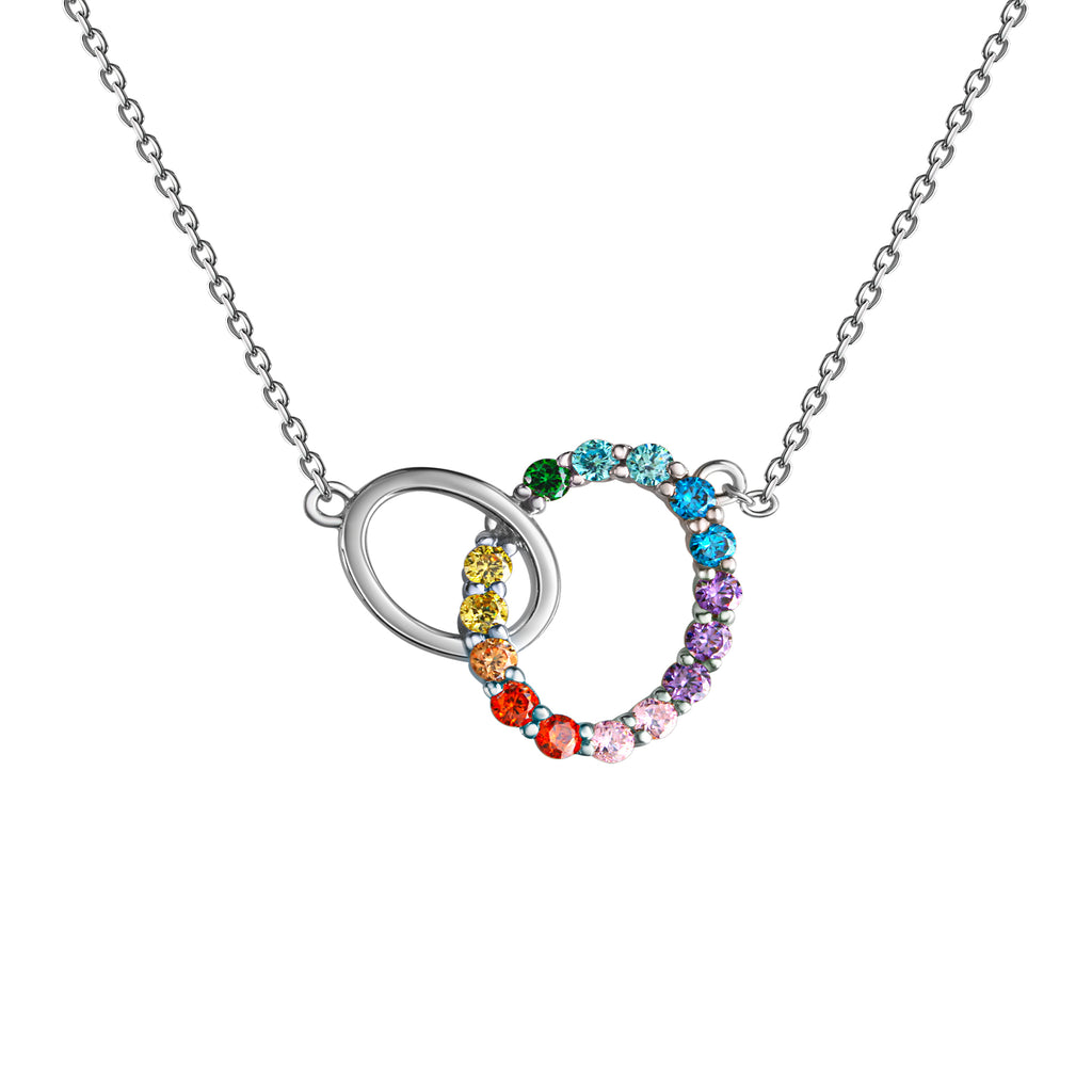 Collier 925-Sterling Silber rhodiniert Zirkonia