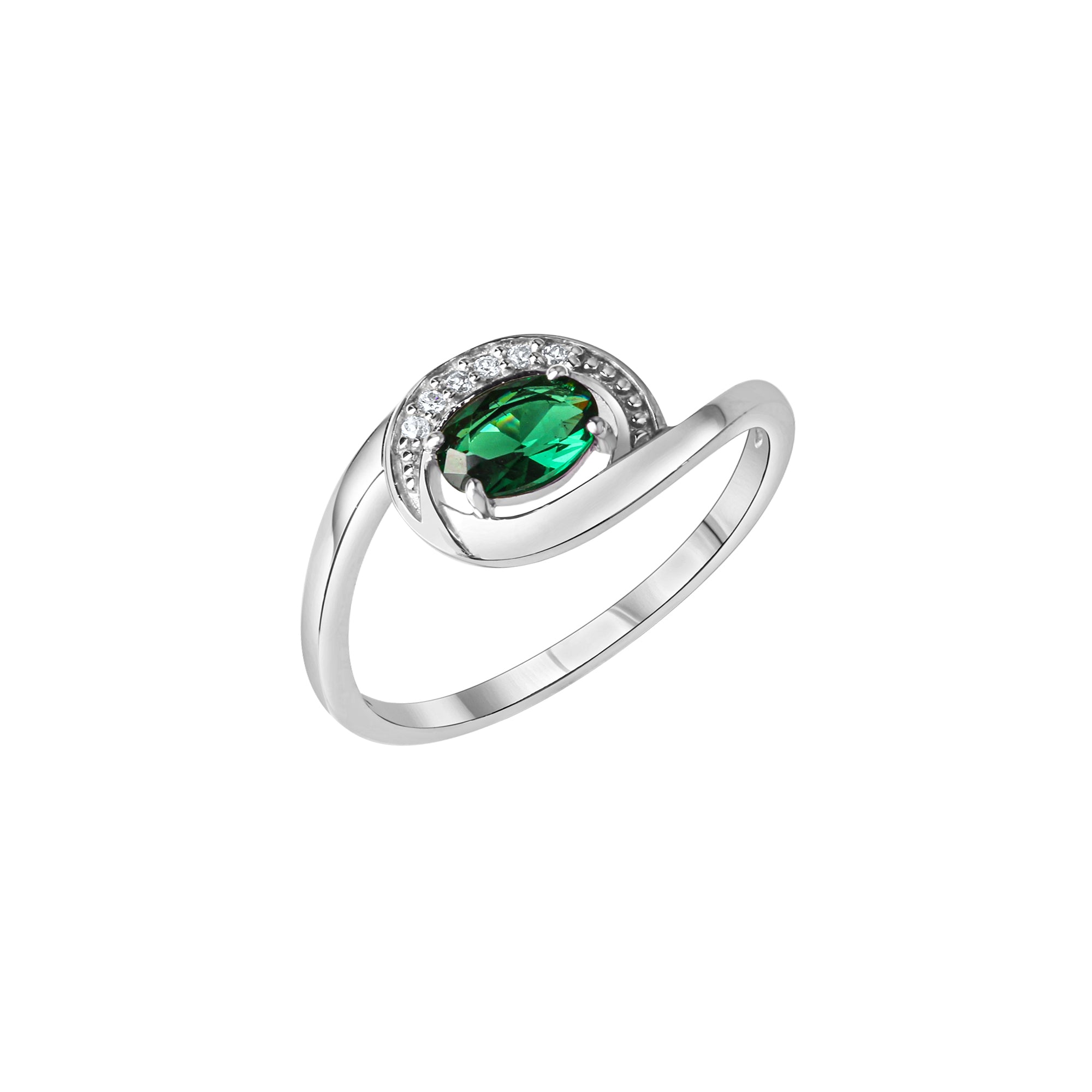 Ring 925-Sterling Silber rhodiniert Zirkonia