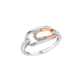 Ring 925-Sterling Silber rhodiniert teilweise rose vergoldet Zirkonia