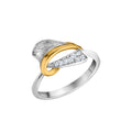 Ring 925-Sterling Silber rhodiniert teilweise vergoldet mit Zirkonia