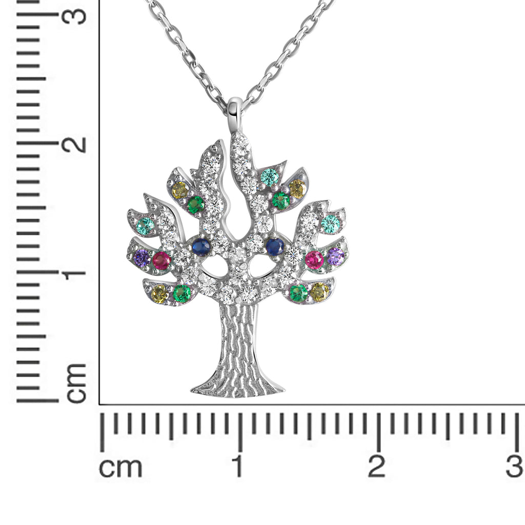 Anhänger mit Kette 925-Sterling Silber rhodiniert Zirkonia