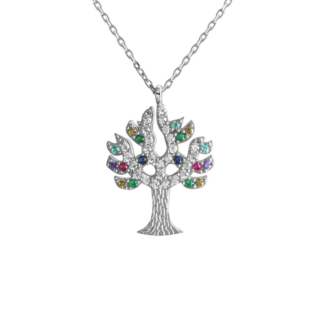 Anhänger mit Kette 925-Sterling Silber rhodiniert Zirkonia