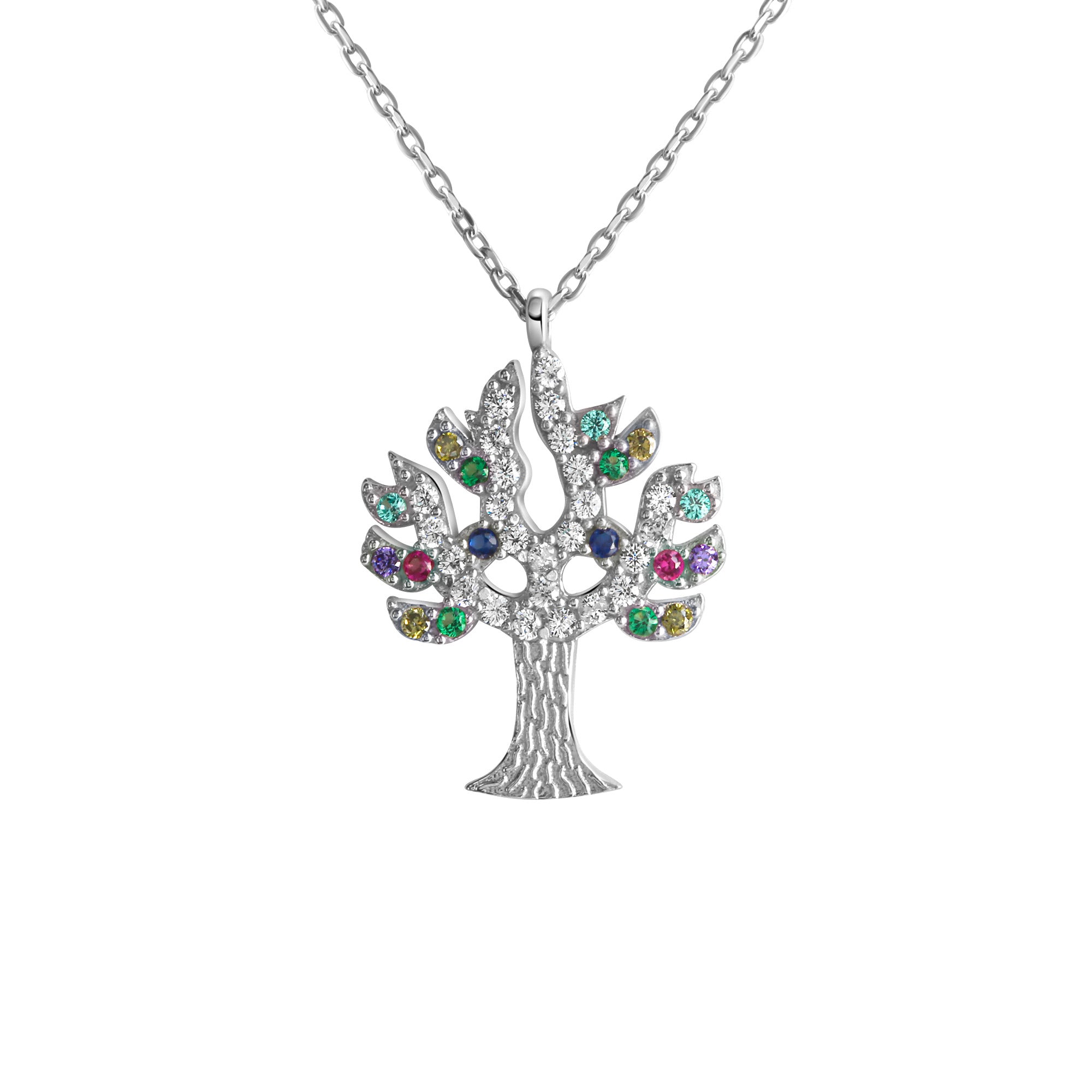 Anhänger mit Kette 925-Sterling Silber rhodiniert Zirkonia