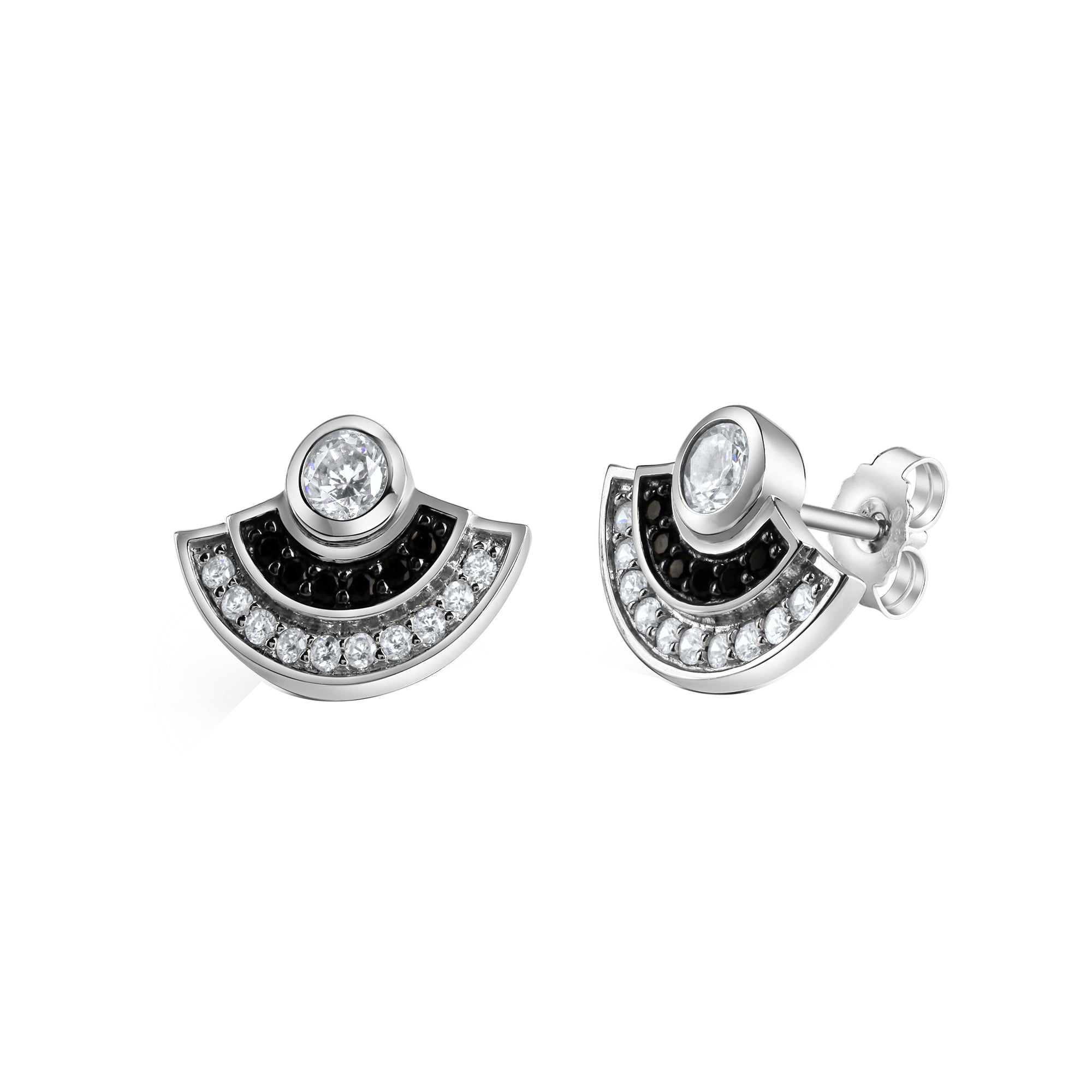 Ohrstecker 925-Sterling Silber rhodiniert Zirkonia
