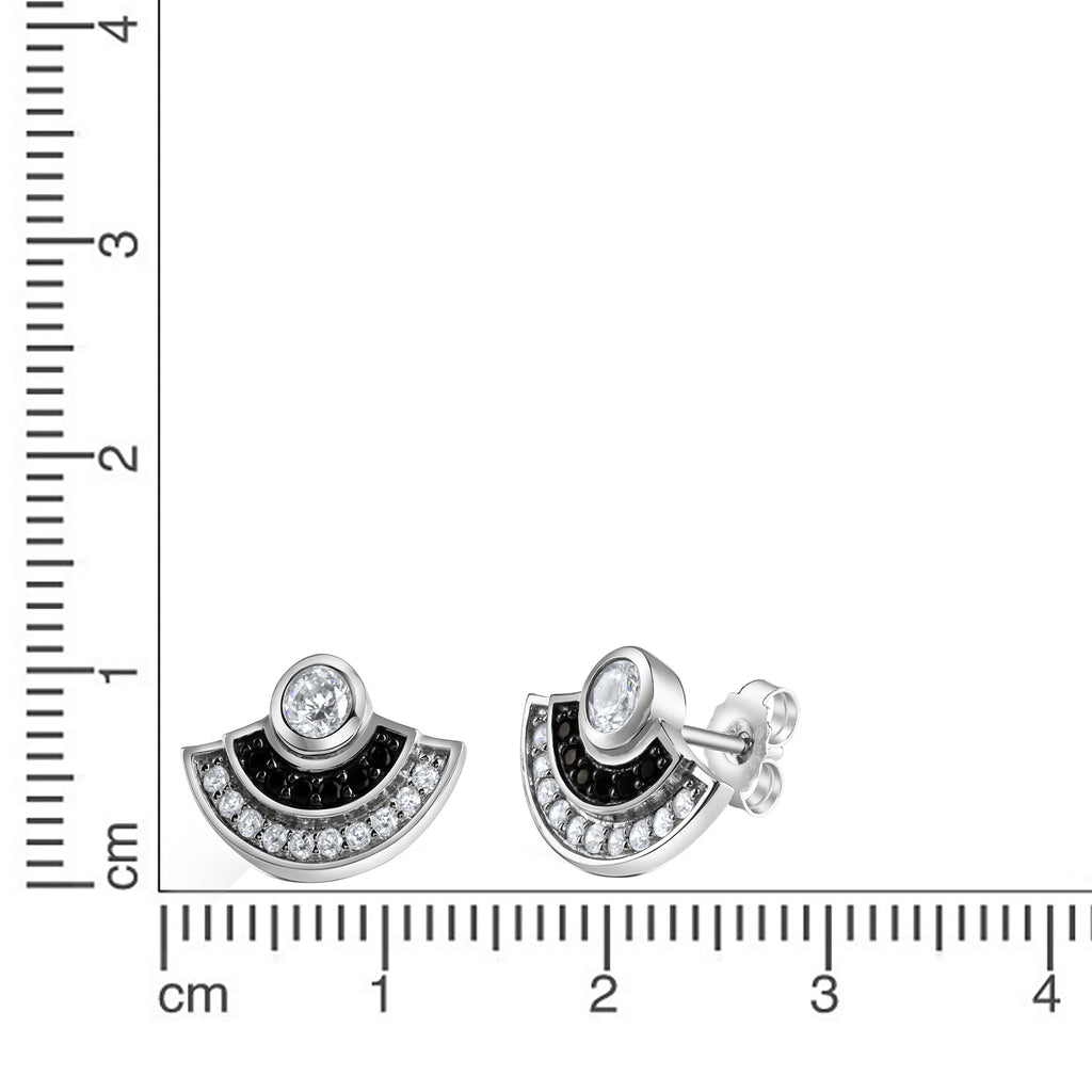 Ohrstecker 925-Sterling Silber rhodiniert Zirkonia