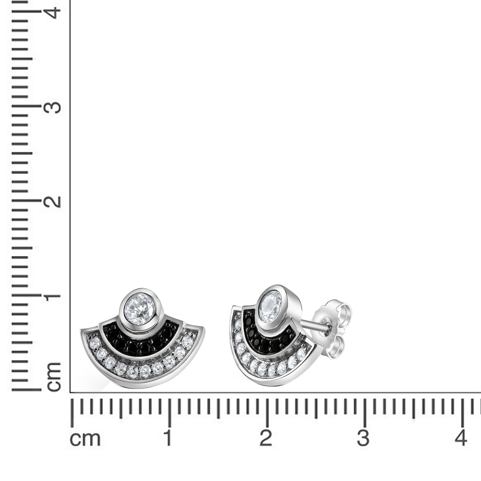 Ohrstecker 925-Sterling Silber rhodiniert Zirkonia