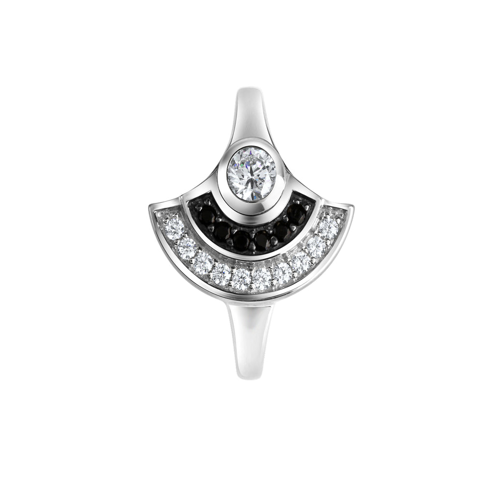 Ring 925-Sterling Silber rhodiniert Zirkonia