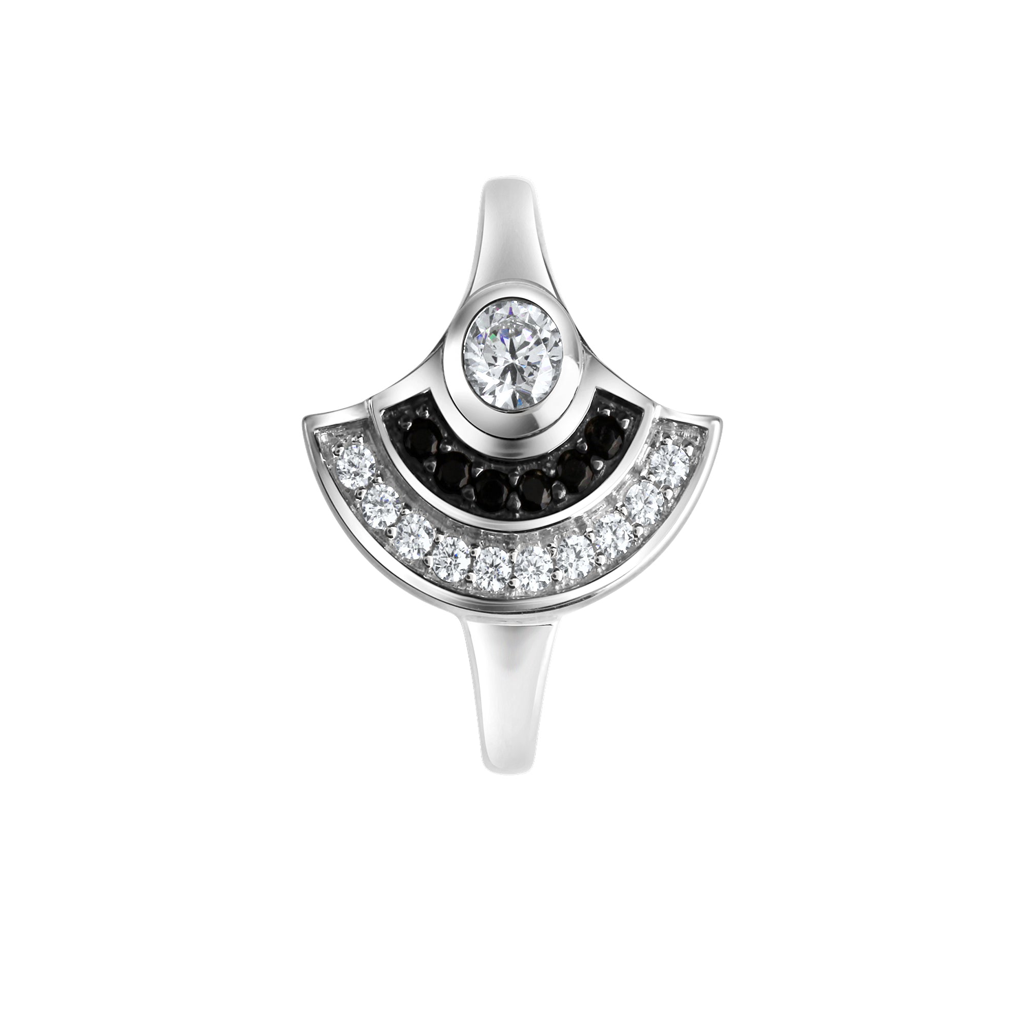 Ring 925-Sterling Silber rhodiniert Zirkonia