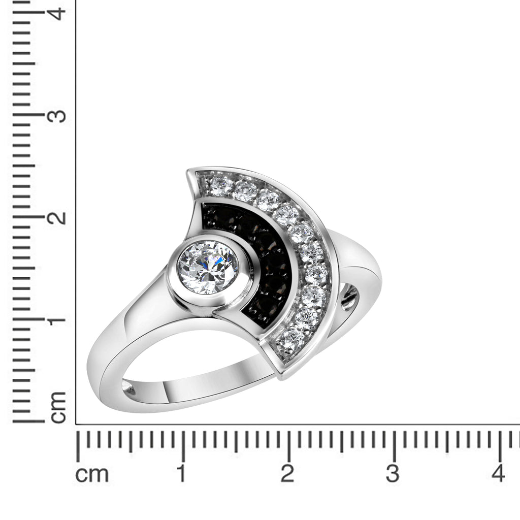 Ring 925-Sterling Silber rhodiniert Zirkonia