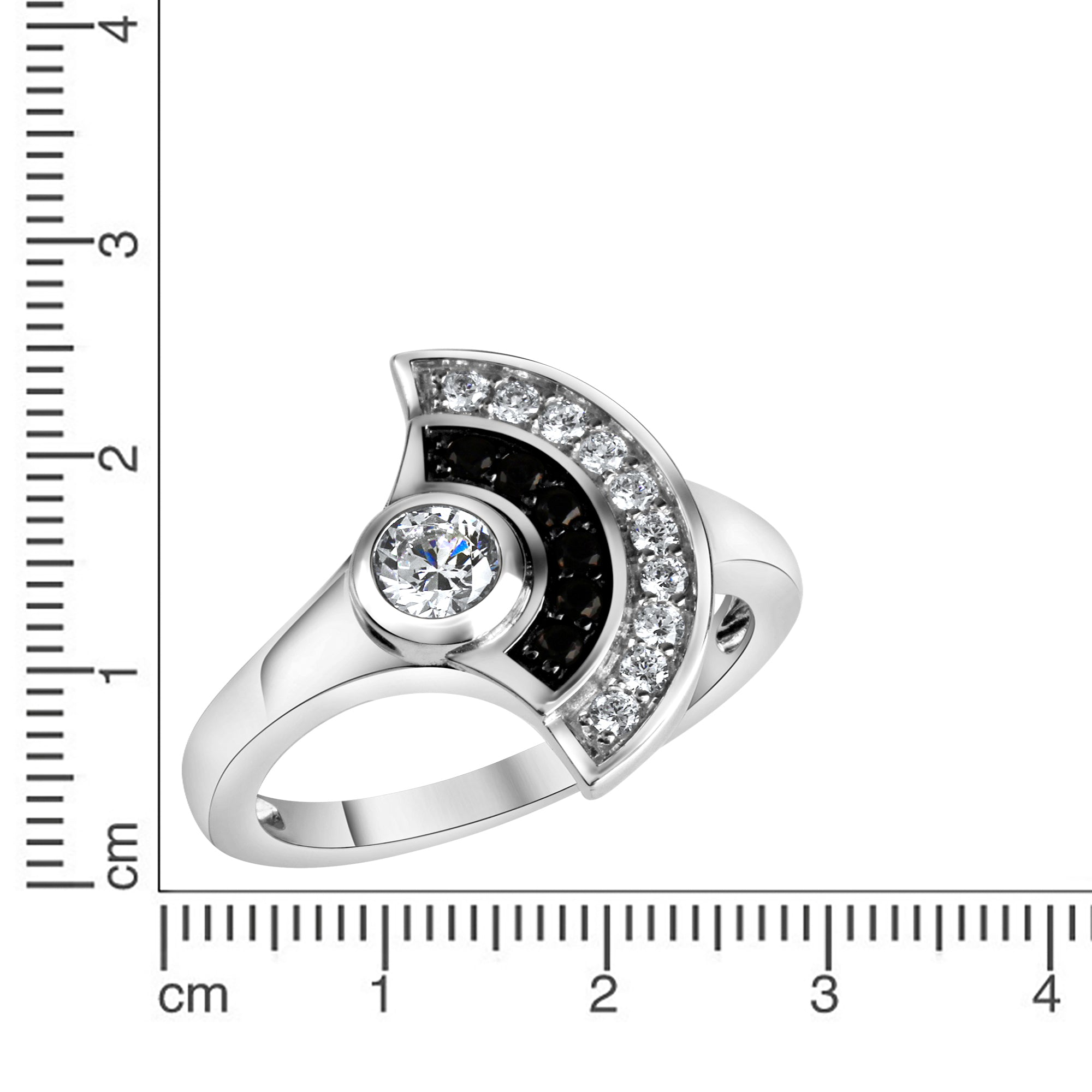 Ring 925-Sterling Silber rhodiniert Zirkonia