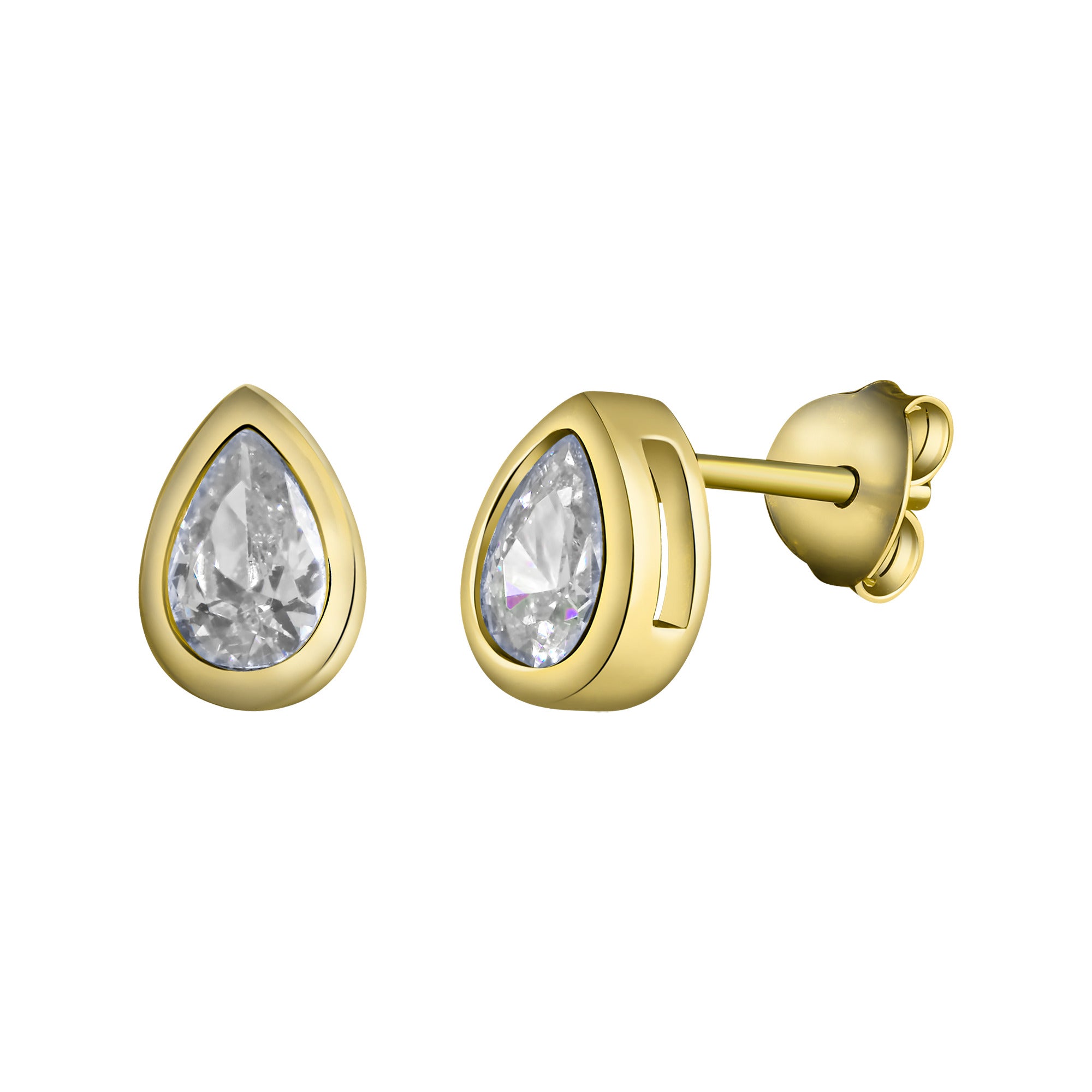 Ohrstecker 925-Sterling Silber vergoldet Zirkonia