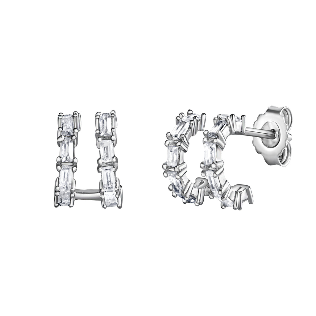 Ohrstecker 925-Sterling Silber rhodiniert Zirkonia