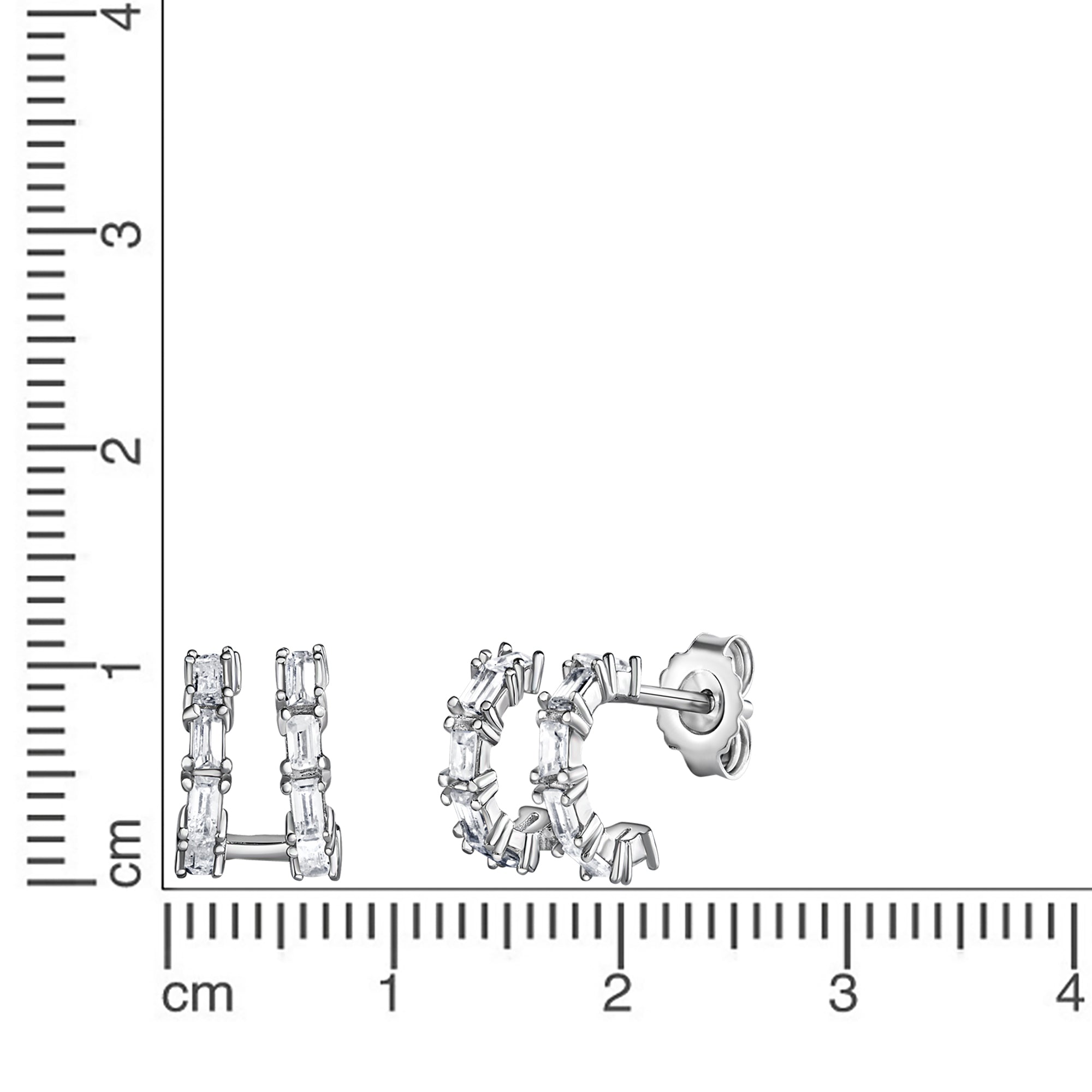 Ohrstecker 925-Sterling Silber rhodiniert Zirkonia