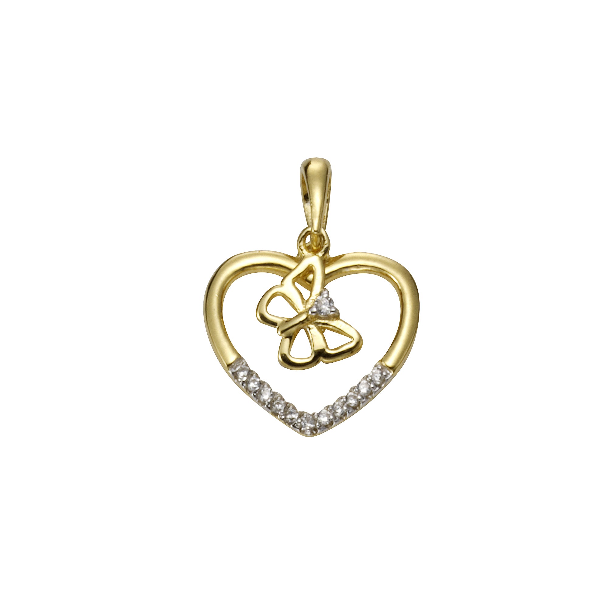 Anhänger 925-Sterling Silber vergoldet Zirkonia