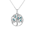 Anhänger mit Kette 925-Sterling Silber rhodiniert Zirkonia Lebensbaum