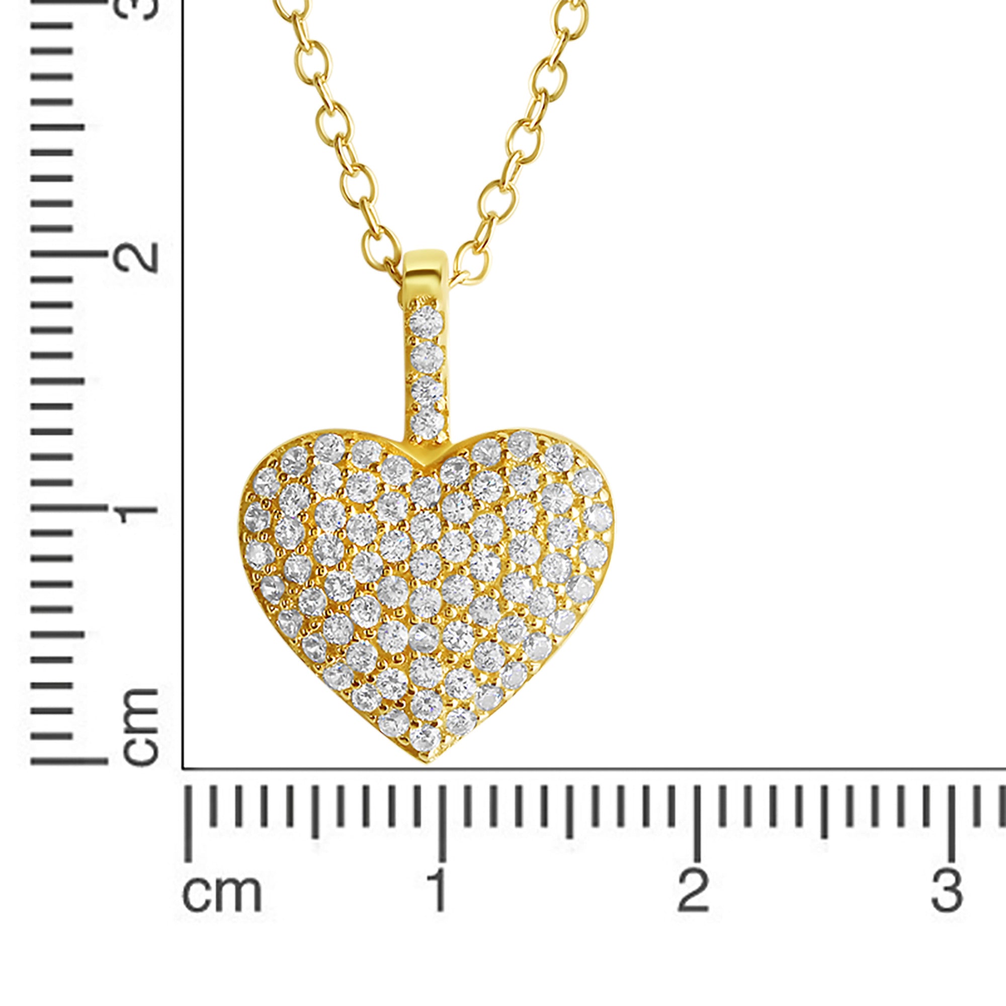 Anhänger mit Kette 925-Sterling Silber vergoldet Zirkonia