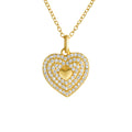 Anhänger mit Kette 925-Sterling Silber vergoldet Zirkonia
