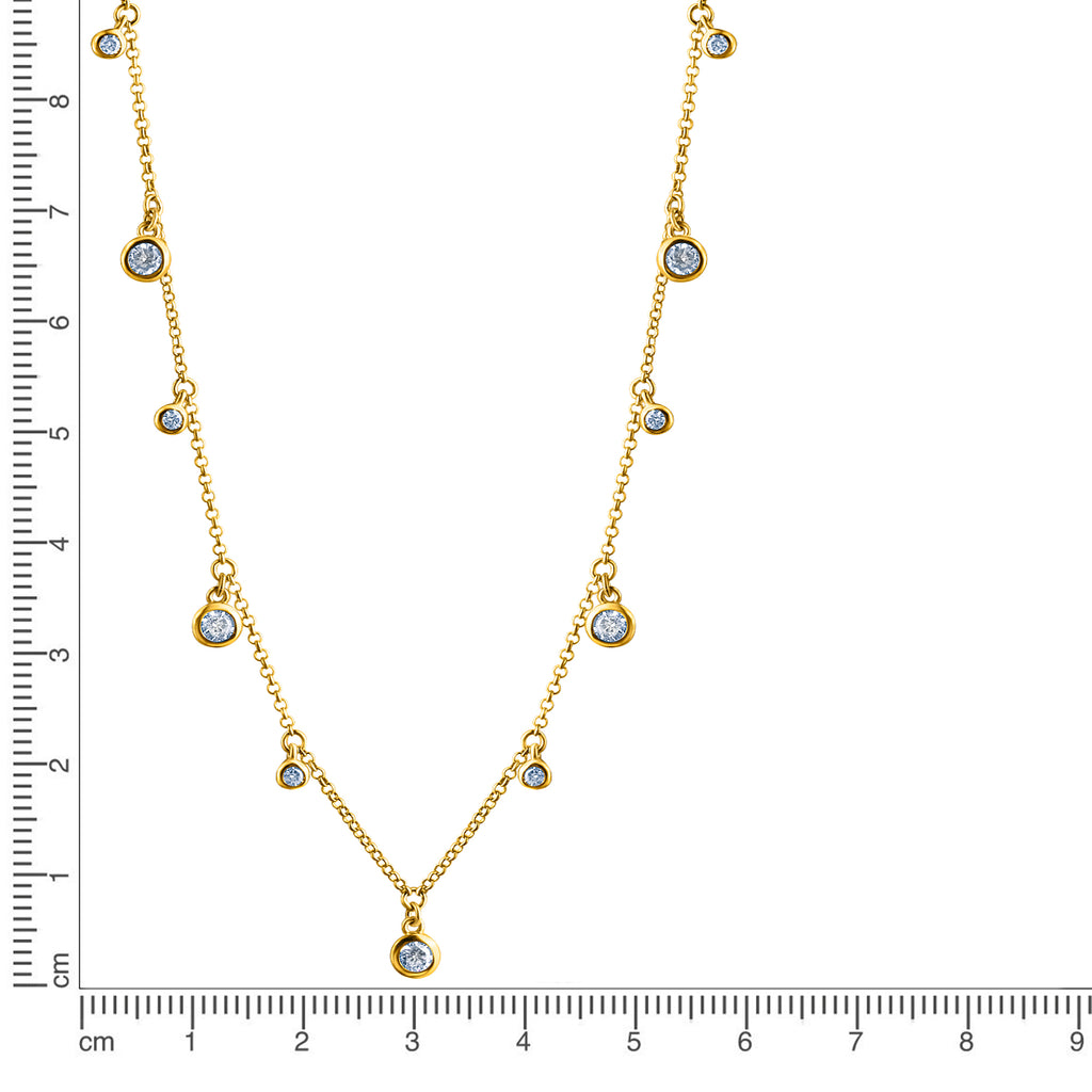 Collier 925-Sterling Silber vergoldet Zirkonia
