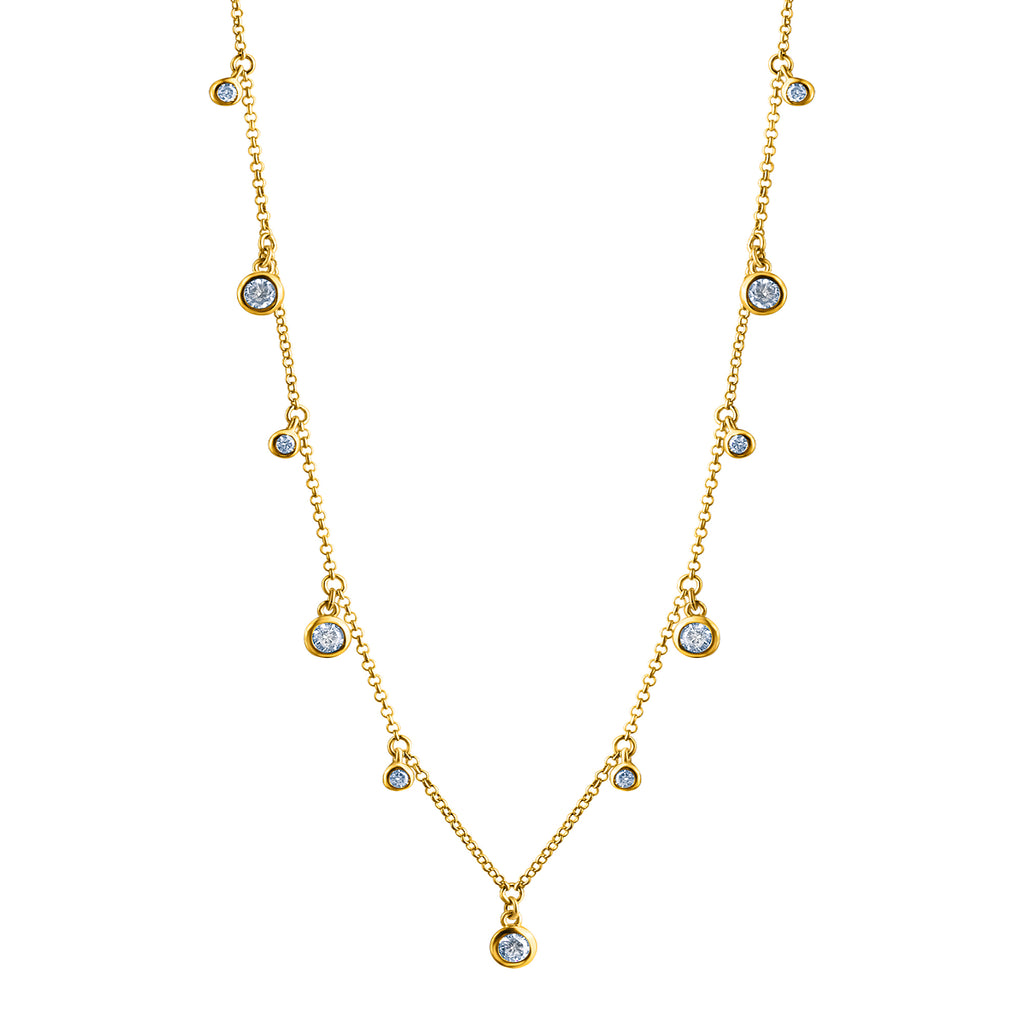 Collier 925-Sterling Silber vergoldet Zirkonia