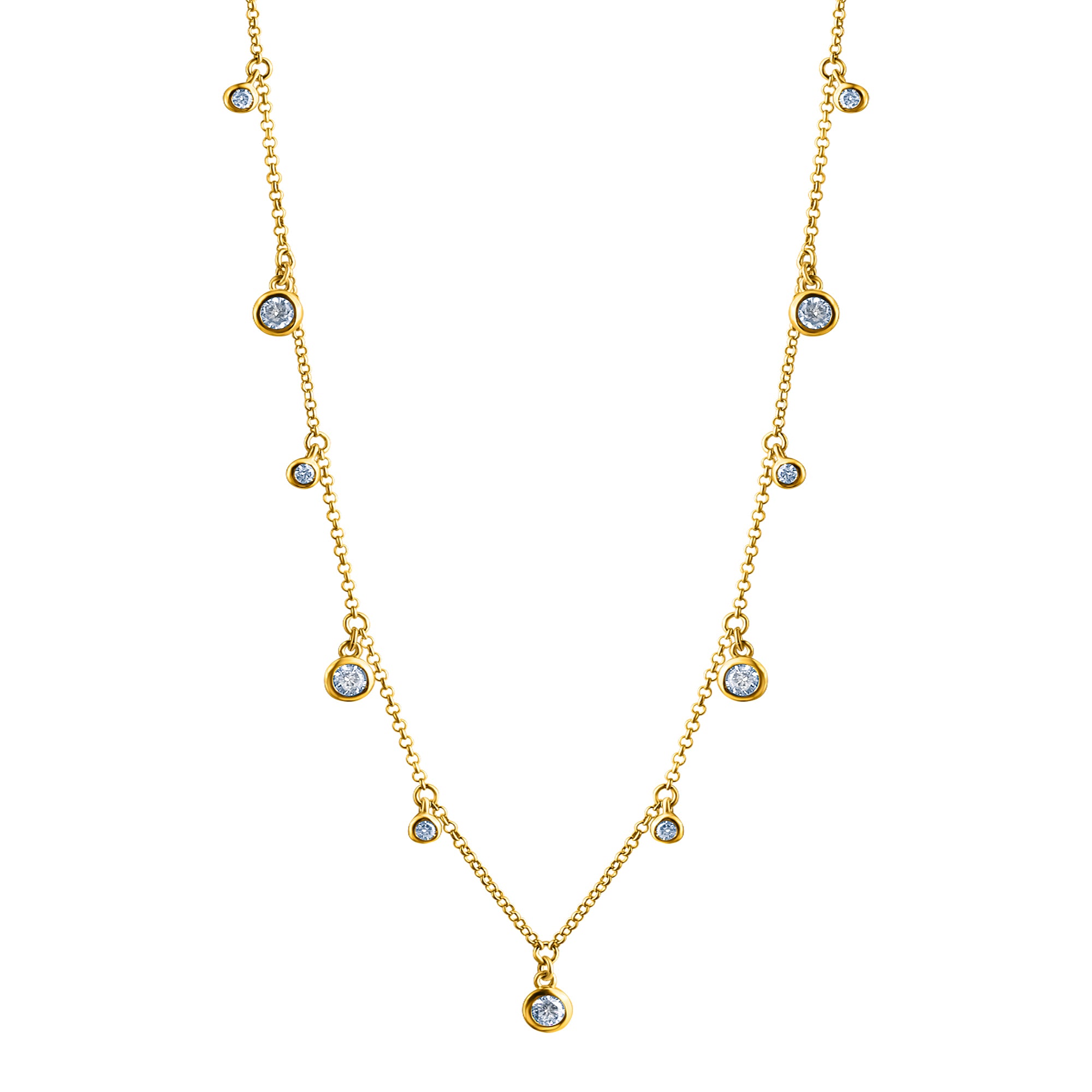 Collier 925-Sterling Silber vergoldet Zirkonia