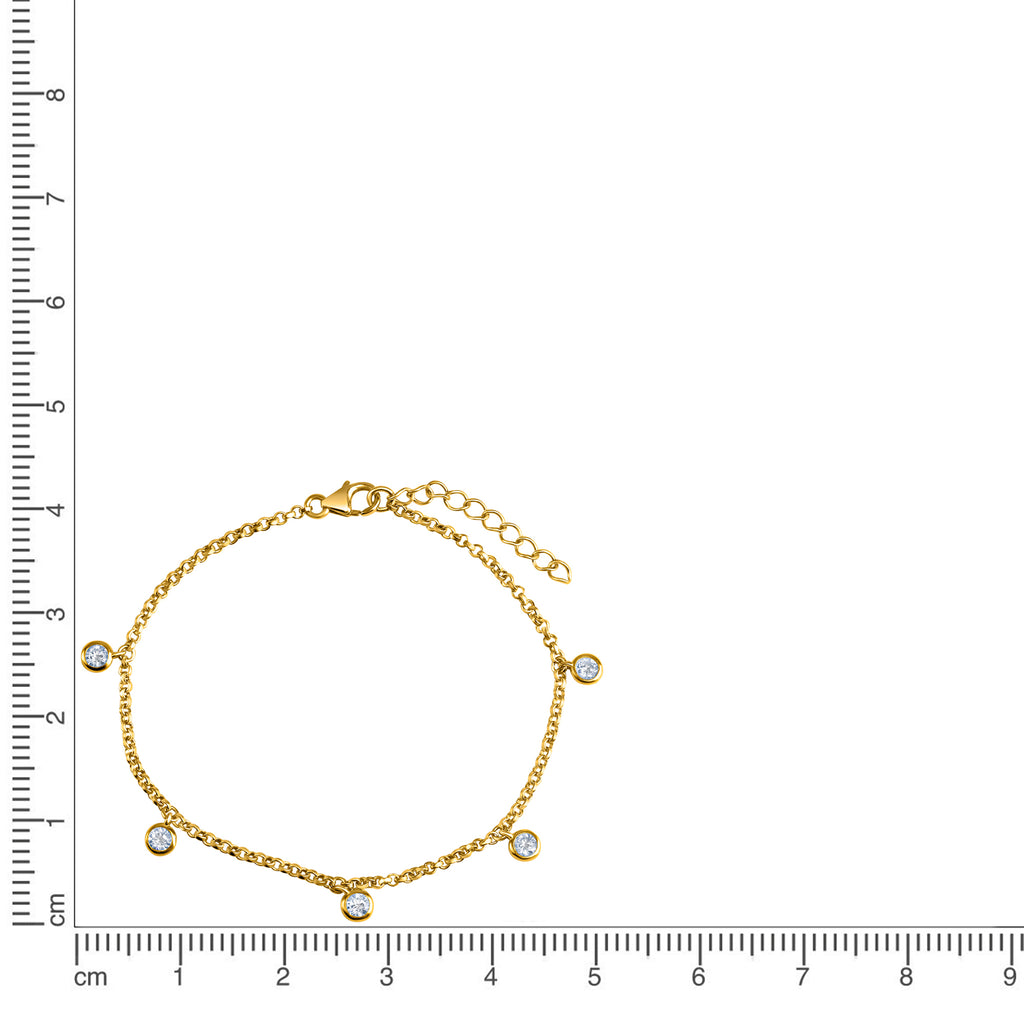 Armband 925-Sterling Silber vergoldet Zirkonia