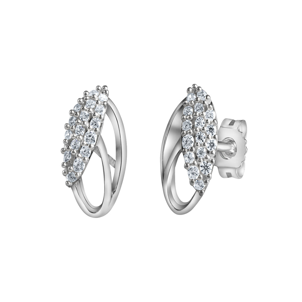 Ohrstecker 925-Sterling Silber rhodiniert Zirkonia