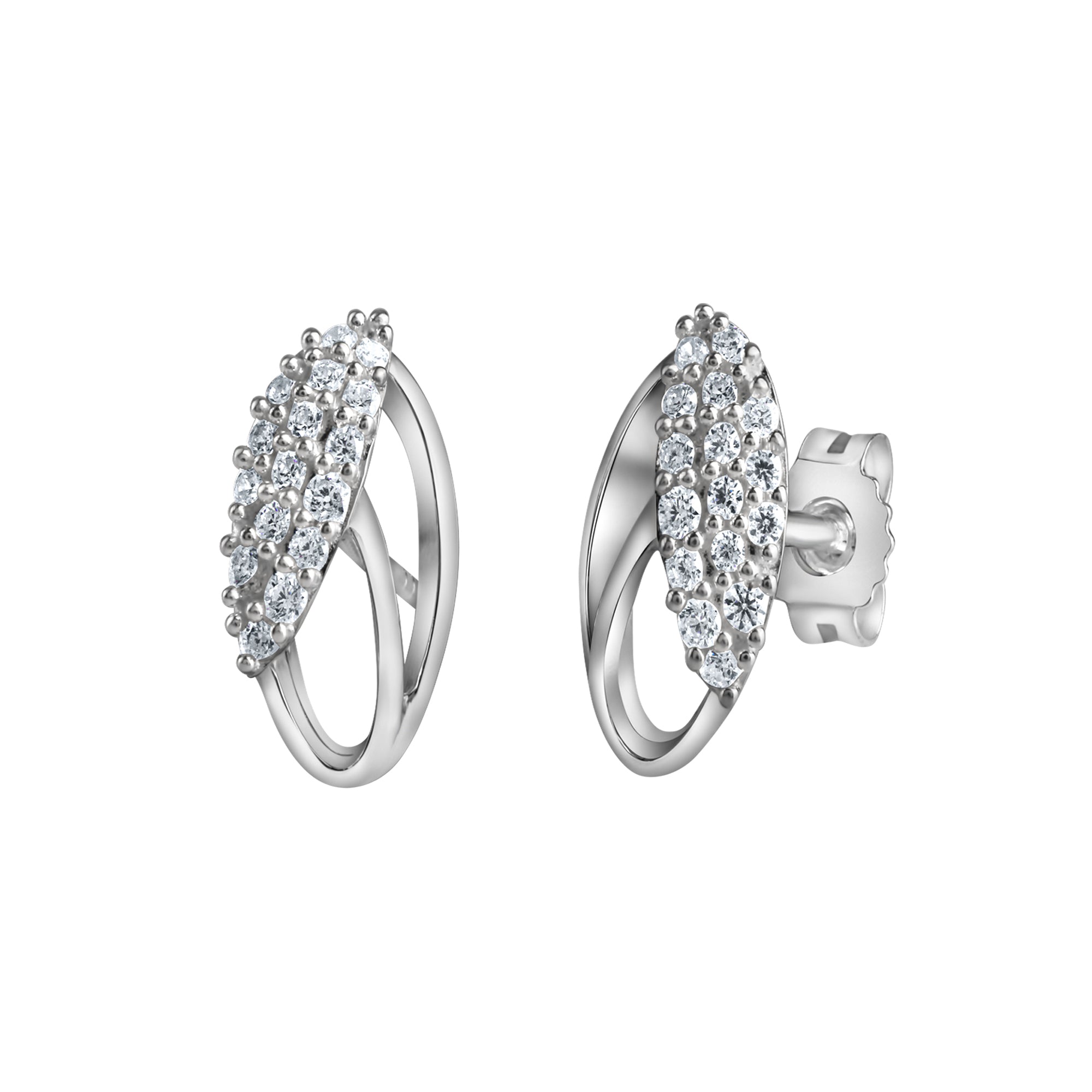 Ohrstecker 925-Sterling Silber rhodiniert Zirkonia