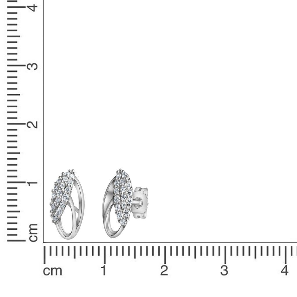 Ohrstecker 925-Sterling Silber rhodiniert Zirkonia