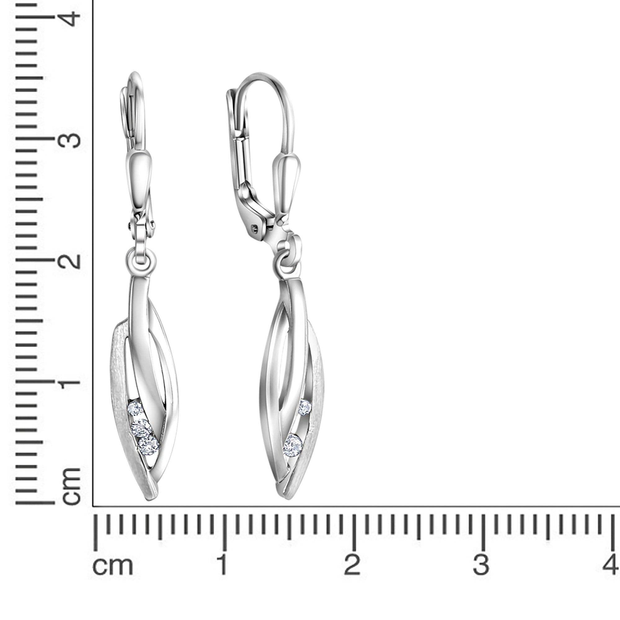 Ohrhänger 925-Sterling Silber rhodiniert Zirkonia