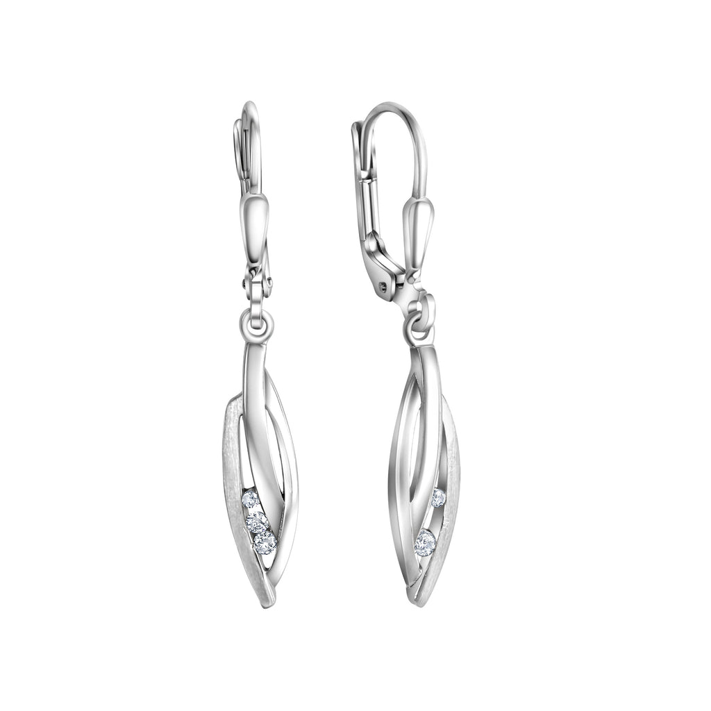 Ohrhänger 925-Sterling Silber rhodiniert Zirkonia