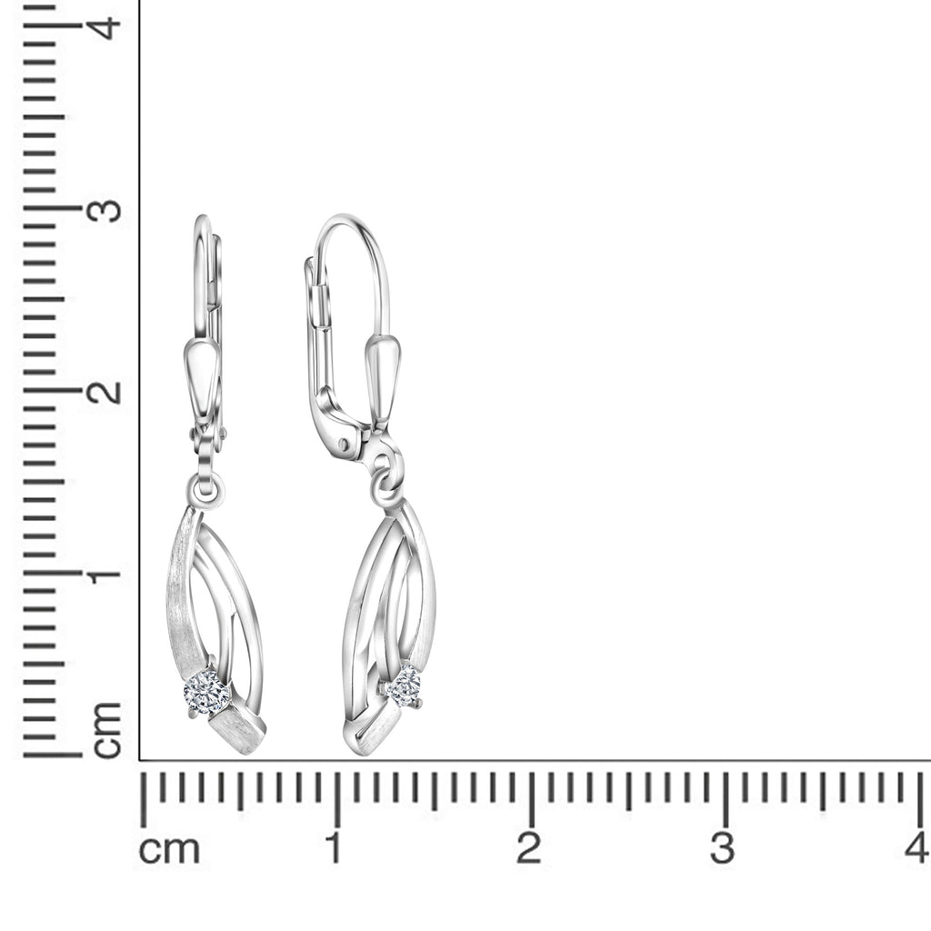 Ohrhänger 925-Sterling Silber rhodiniert Zirkonia