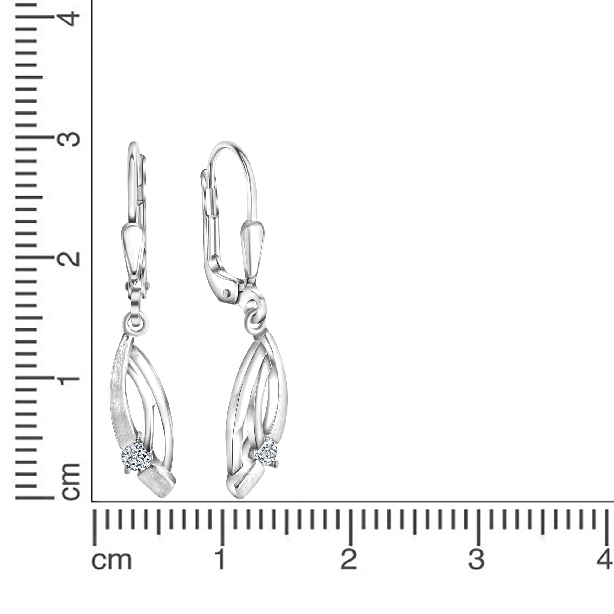 Ohrhänger 925-Sterling Silber rhodiniert Zirkonia