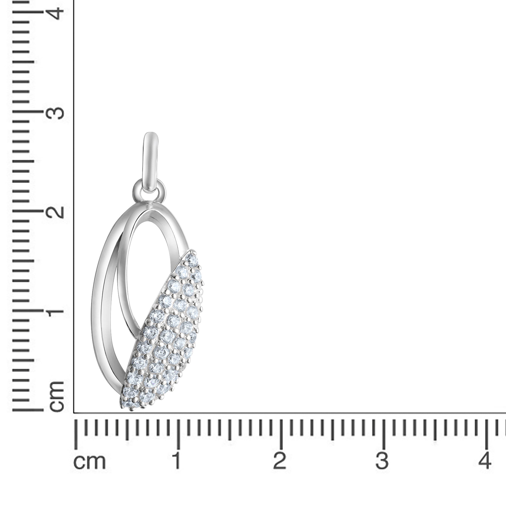 Anhänger 925-Sterling Silber rhodiniert Zirkonia