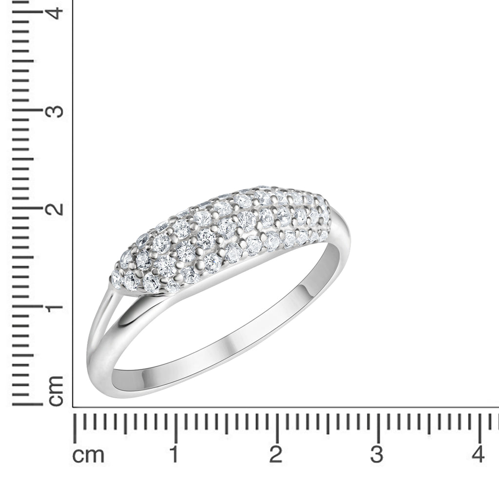 Ring 925-Sterling Silber rhodiniert Zirkonia
