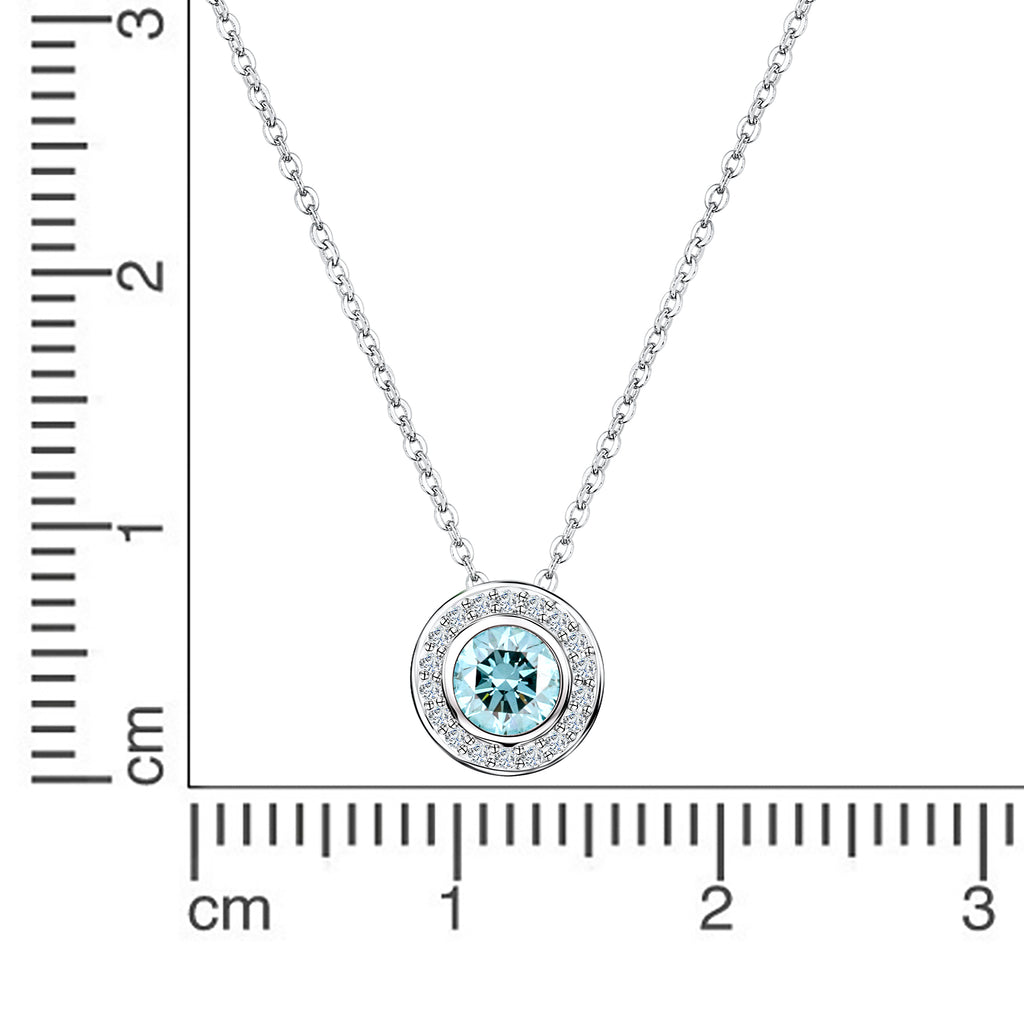 Collier 925/- Sterling Silber rhodiniert Blautopas und Weißtopas