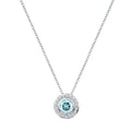 Collier 925/- Sterling Silber rhodiniert Blautopas und Weißtopas
