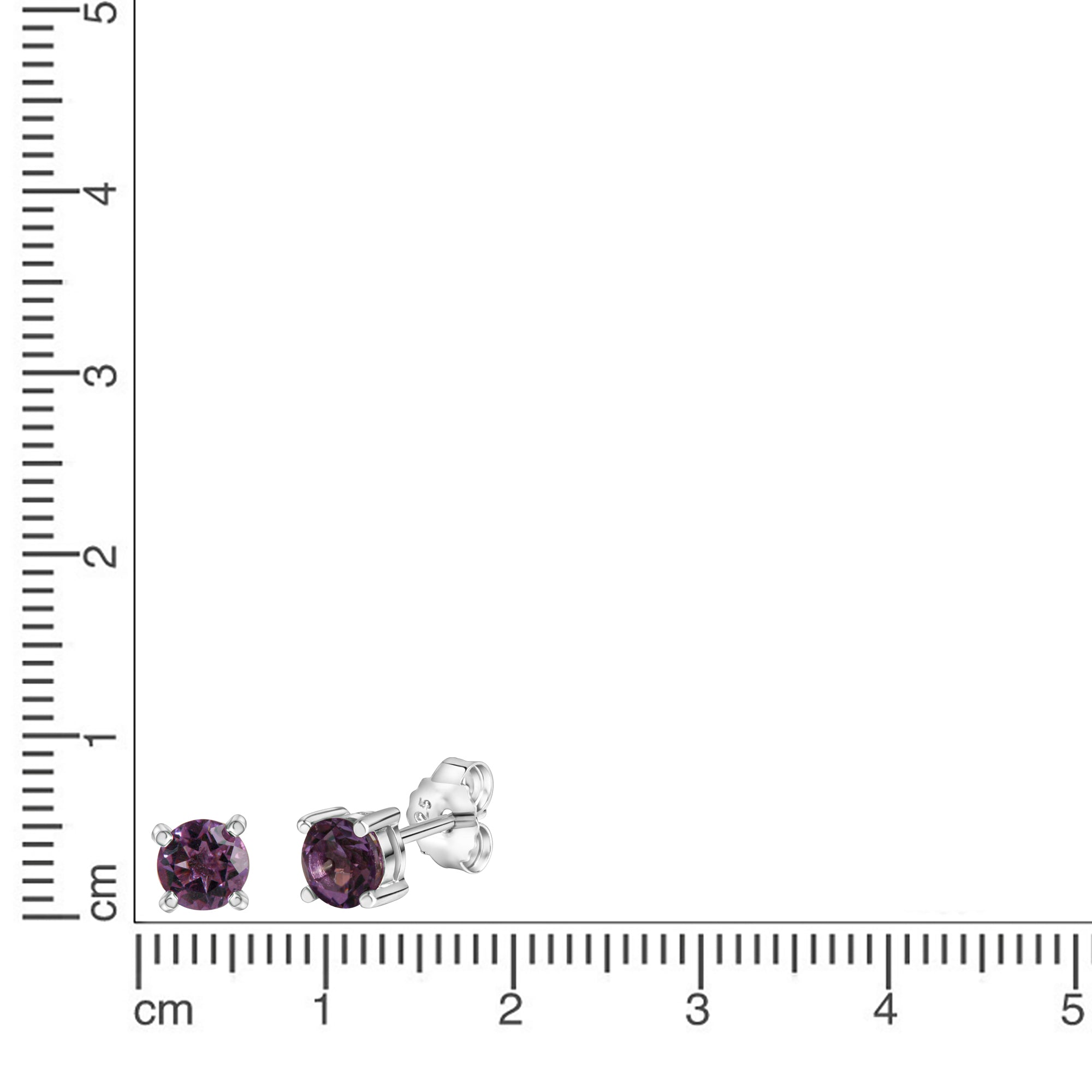 Ohrstecker 925-Sterling Silber rhodiniert Amethyst