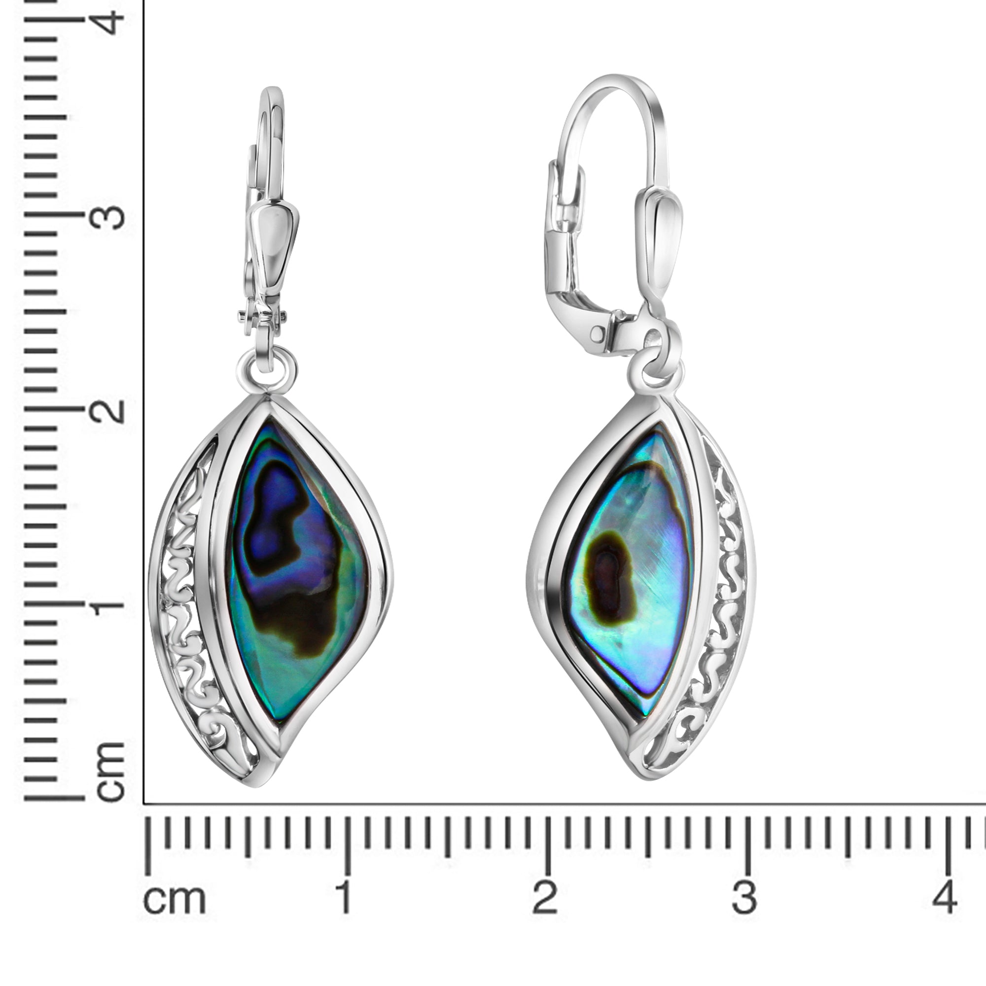 Ohrhänger 925-Sterling Silber rhodiniert Abalone