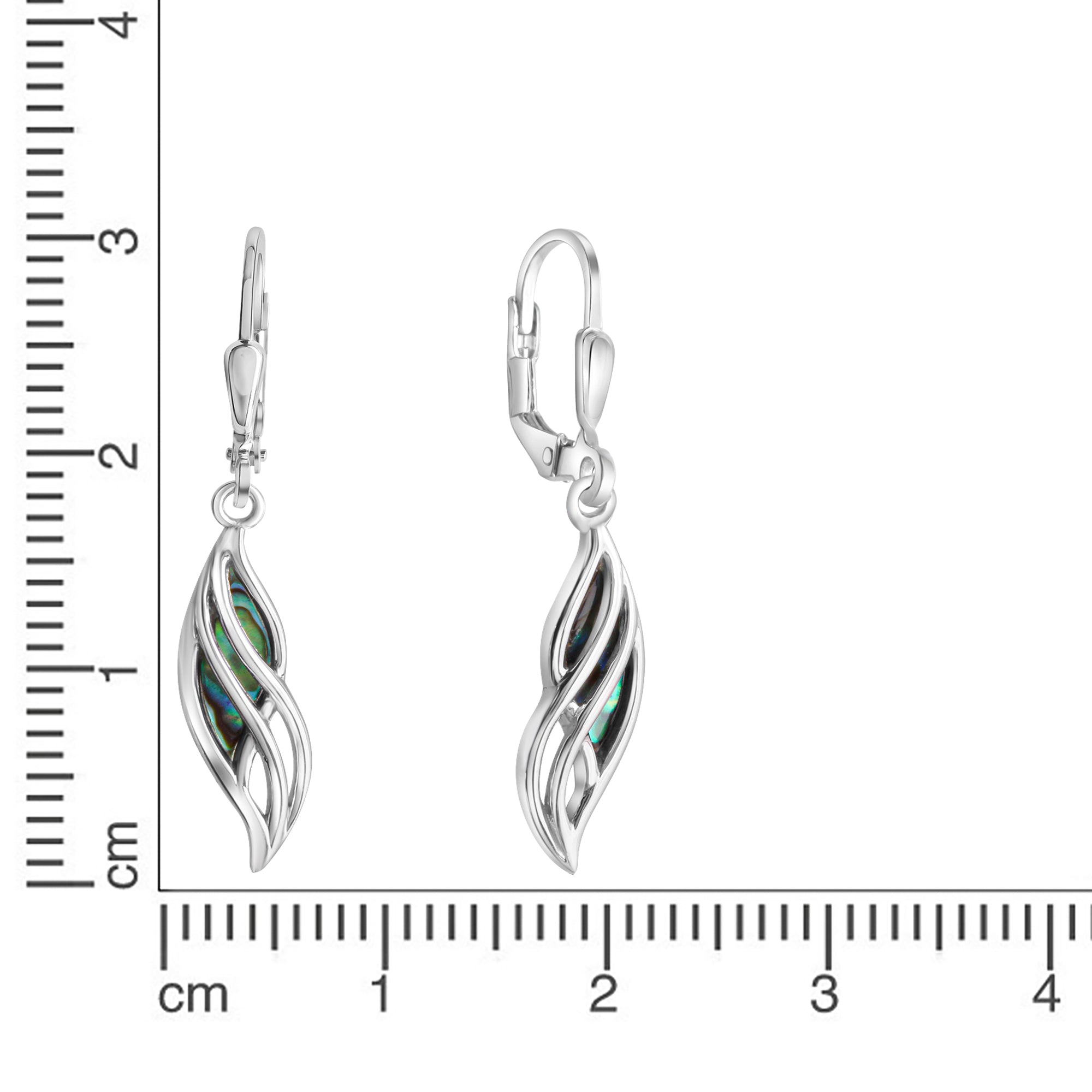 Ohrhänger 925-Sterling Silber rhodiniert Abalone