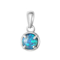 Anhänger 925/- Sterling Silber rhodiniert synth.Opal blau